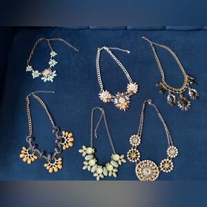 Lot of 6 Floral Statement Necklaces